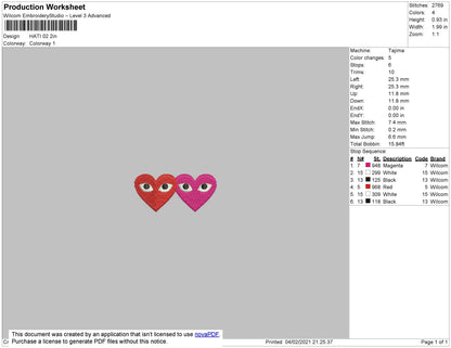 Heart 02 Embroidery File 3 size