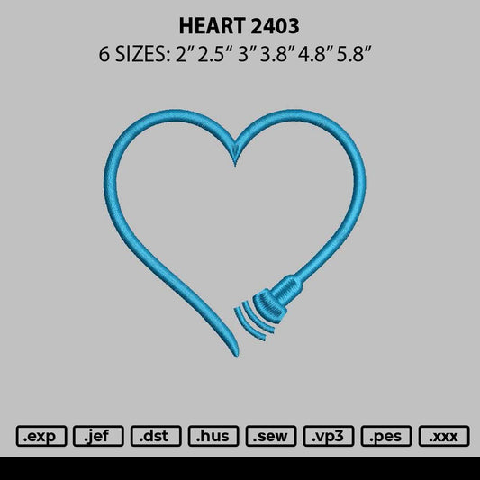 Heart 2403 Embroidery File 6 sizes