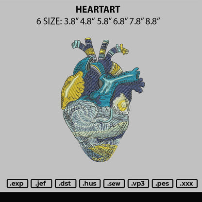 Heartart Embroidery File 6 sizes