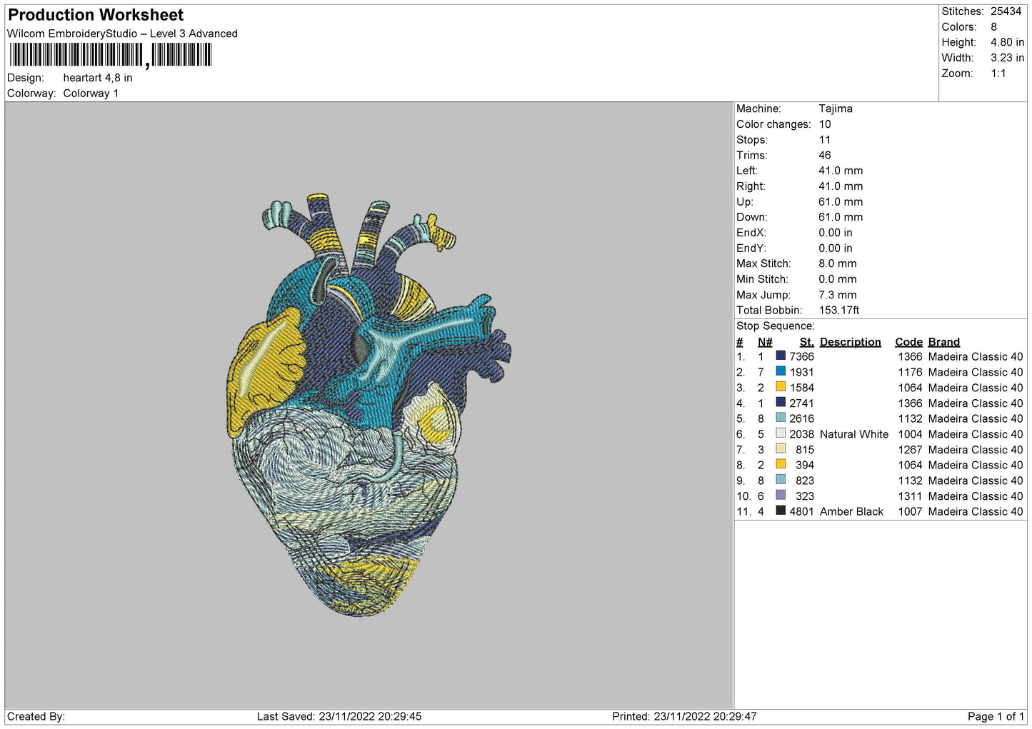 Heartart Embroidery File 6 sizes
