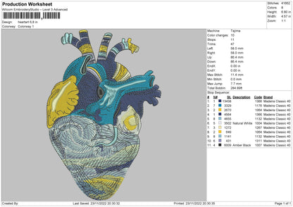Heartart Embroidery File 6 sizes