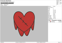 Heart Drip 2409 Embroidery File 6 sizes