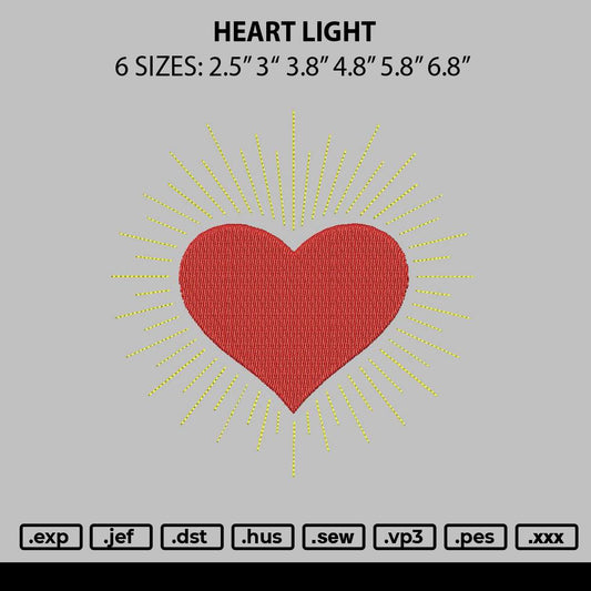 Heart Light Embroidery File 6 sizes
