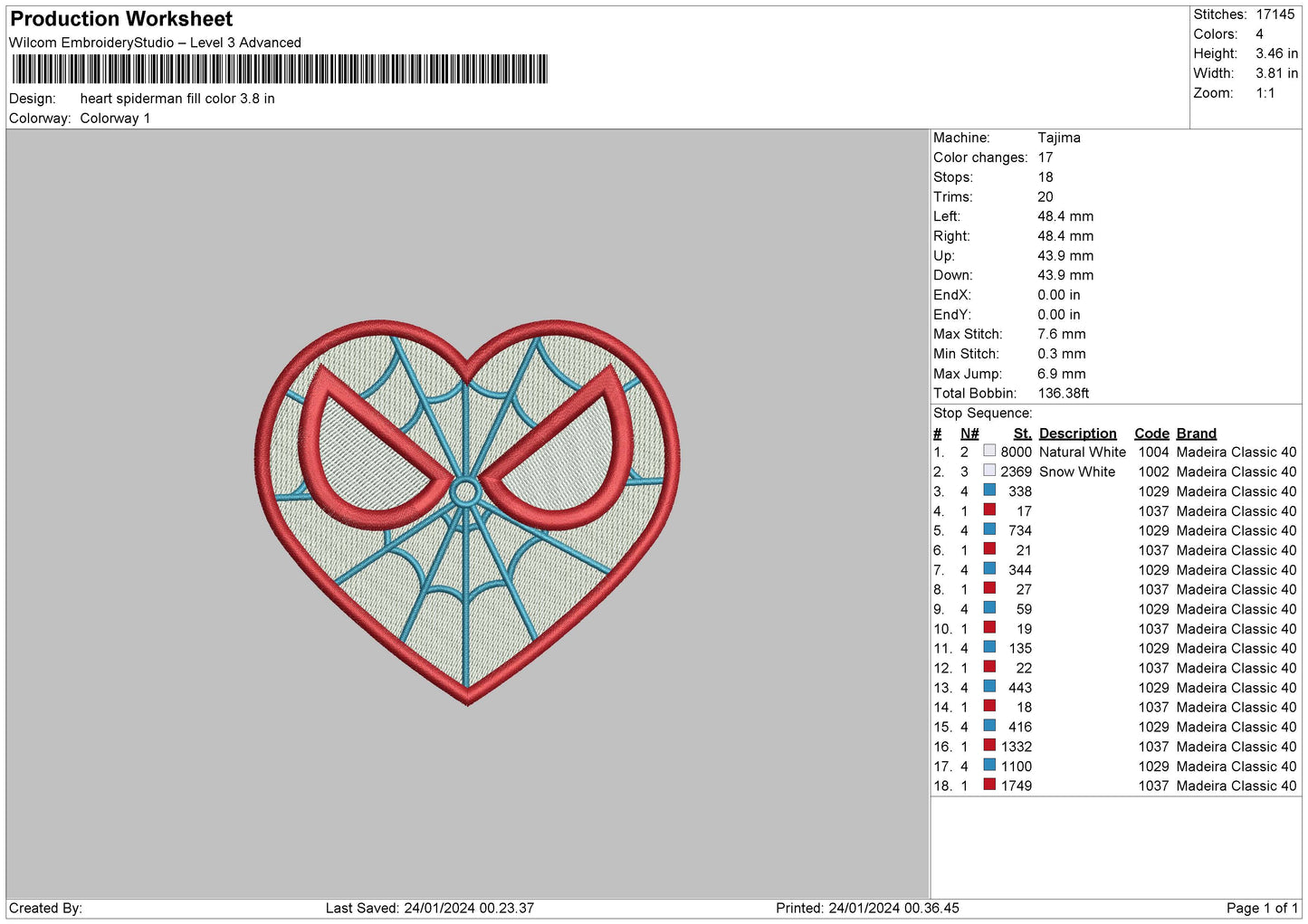 Heart Spider Fill Embroidery File 6 sizes