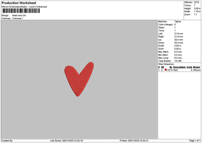 Heart 2601 Embroidery File 6 sizes
