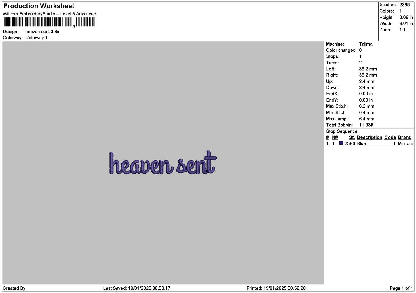 Heaventext 03 Embroidery File 6 sizes