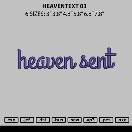Heaventext 03 Embroidery File 6 sizes