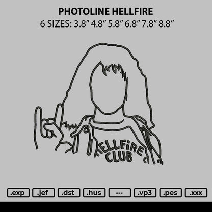 Photoline Hellfire Embroidery File 6 sizes