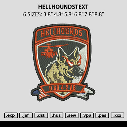 Hellhoundstext Embroidery File 6 sizes