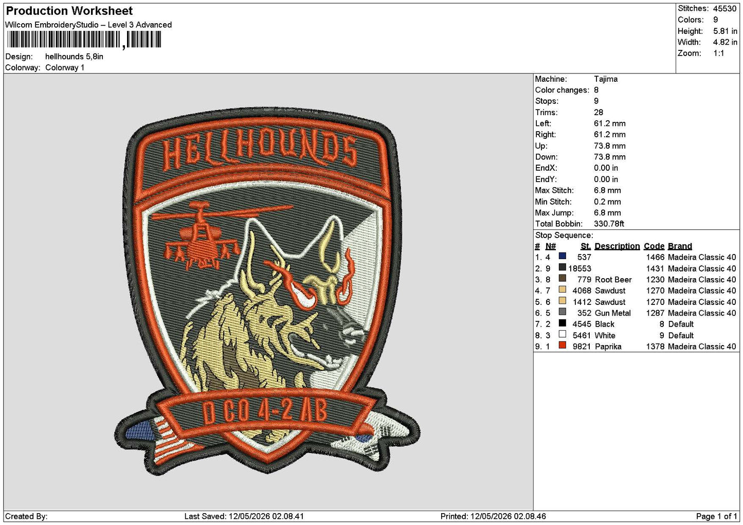 Hellhoundstext Embroidery File 6 sizes