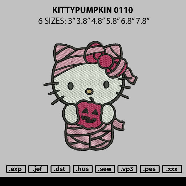 KittyPumpkin 0110 Embroidery File 6 sizes
