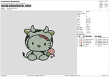 Hk Cow Embroidery File  sizes