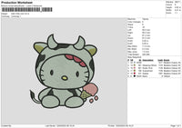 Hk Cow Embroidery File  sizes