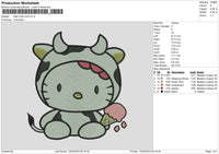 Hk Cow Embroidery File  sizes