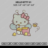 Hello Kitty 01 E,mbroidery File 4 size