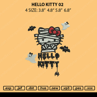 Hello Kitty 02 Embroidery File 4 size