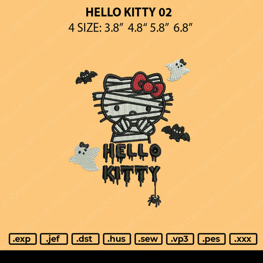 Hello Kitty 02 Embroidery File 4 size