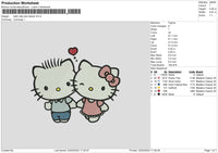 Kitty Love 2302 Embroidery File 6 sizes