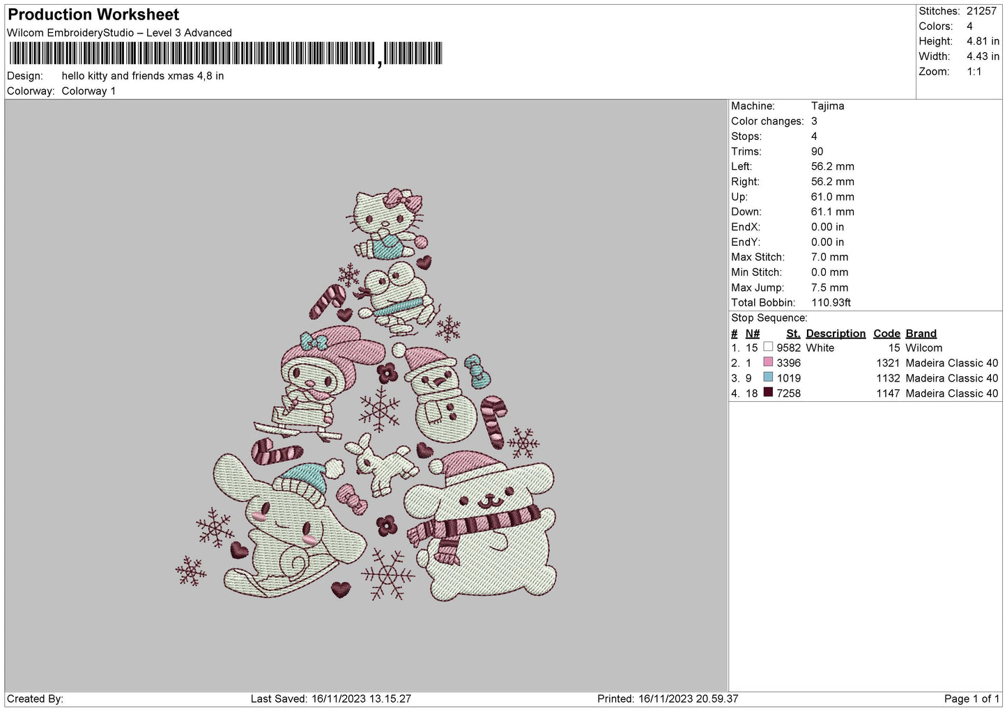 Kitty Tree Embroidery File 6 sizes