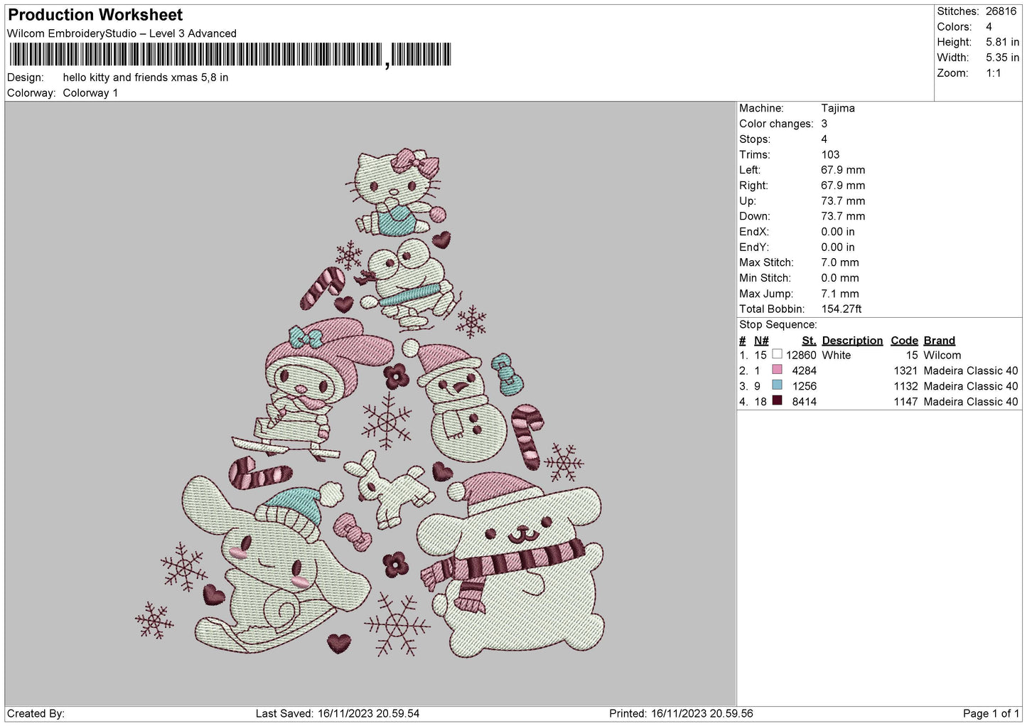 Kitty Tree Embroidery File 6 sizes