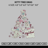 Kitty Tree Embroidery File 6 sizes