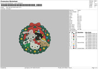 Kitty Friends Xmas Embroidery File 6 sizes