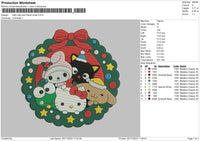 Kitty Friends Xmas Embroidery File 6 sizes