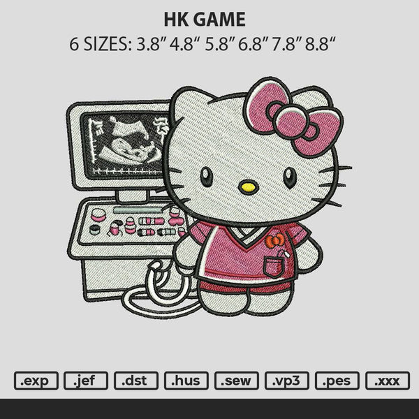 Hk Game 1707 Embroidery File 6 sizes