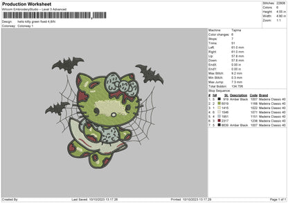 Hk Green Embroidery File 6 sizes