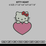 Kitty Heart Embroidery File 6 sizes