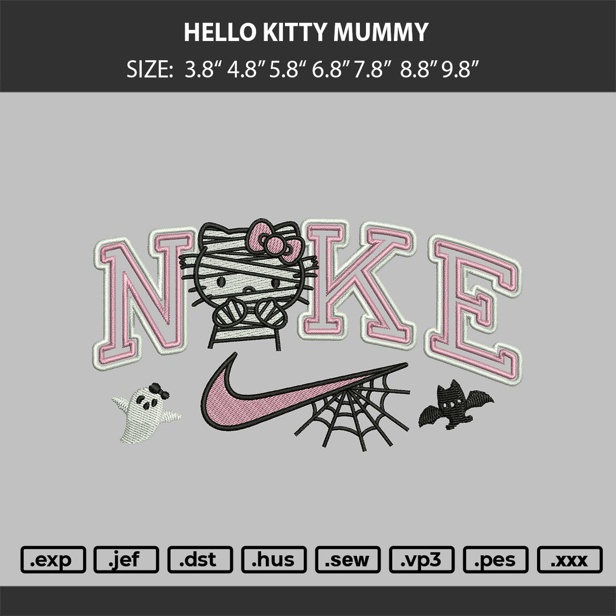 Hello Kitty Mummy Embroidery Machine Design Files