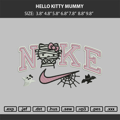 Hello Kitty Mummy Embroidery Machine Design Files