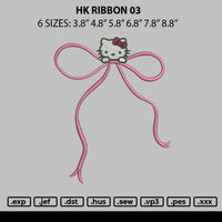 Hk Ribbon 03 Embroidery File 6 sizes