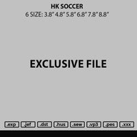 Hk Soccer Embroidery Files 6 sizes