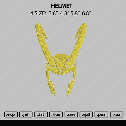Helmet Embroidery File 4 size
