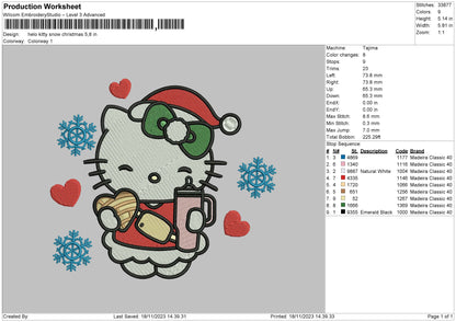 Kitty Snow 1811 Embroidery File 6 sizes