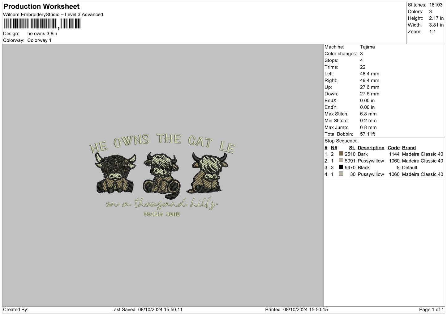 Cows 0810 Embroidery File 6 sizes