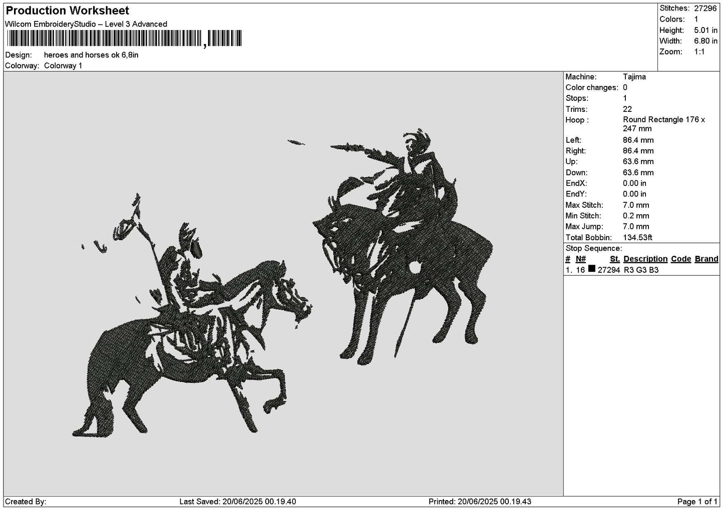 Horses 1906 Embroidery File 6 sizes