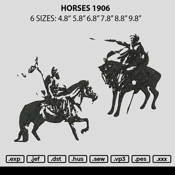 Horses 1906 Embroidery File 6 sizes