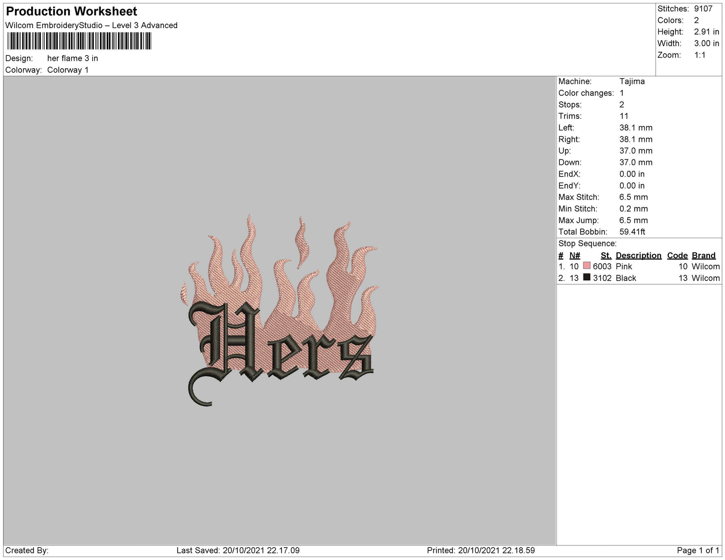 Hers Embroidery File 4 size