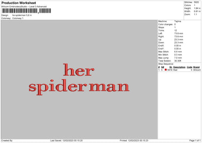 Her Spider Embroidery File 6 sizes