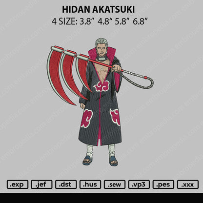 Hidan Akatsuki Embroidery File 4 size