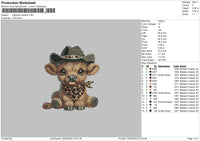 Cow Hat Embroidery File 6 sizes
