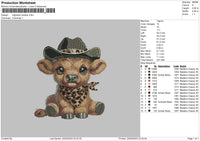Cow Hat Embroidery File 6 sizes