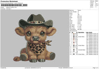 Cow Hat Embroidery File 6 sizes
