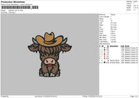 Cow Hat V3 Embroidery File 6 sizes