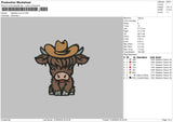 Cow Hat V3 Embroidery File 6 sizes