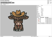 Cow Hat V3 Embroidery File 6 sizes