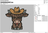Cow Hat V3 Embroidery File 6 sizes