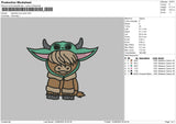 Cow Yoda Embroidery File 6 sizes